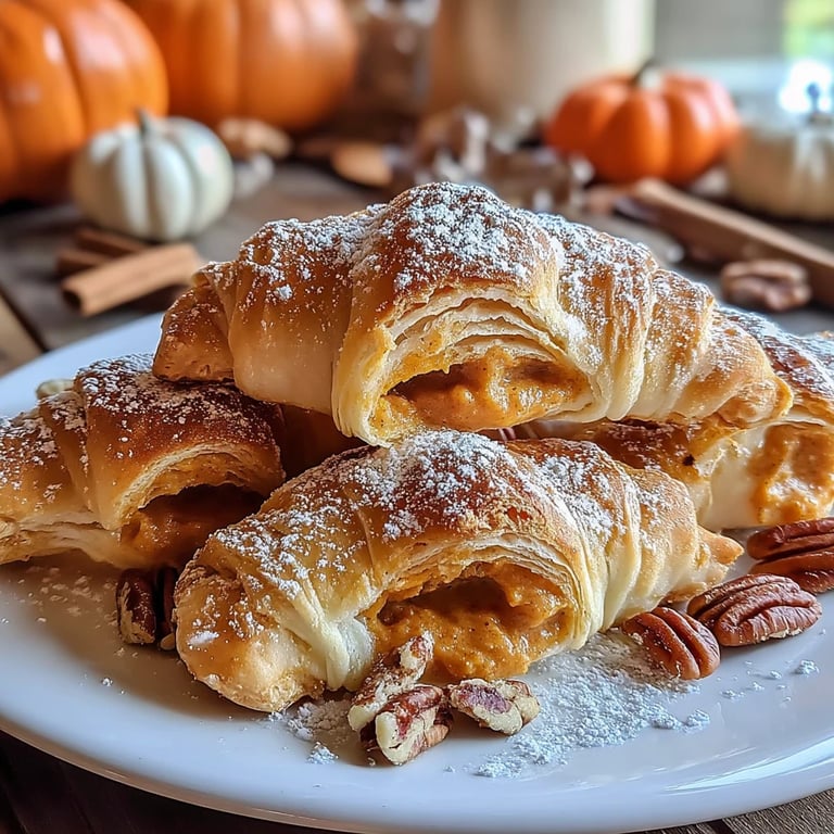 Pumpkin Pie Crescents close up showing texture and detail