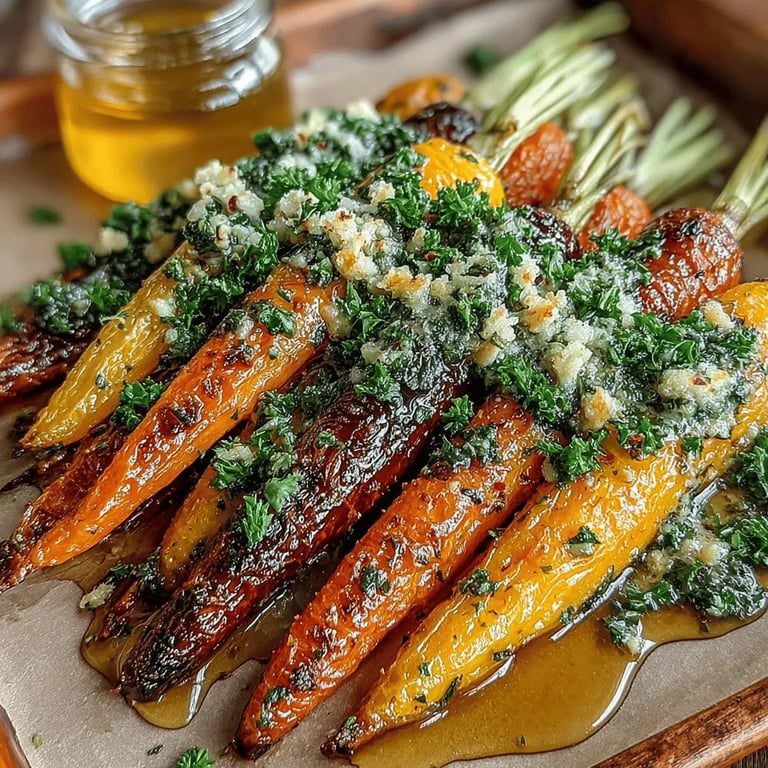 Garlic Butter Roasted Carrots with Thyme: The Perfect Side Dish close up showing texture and detail