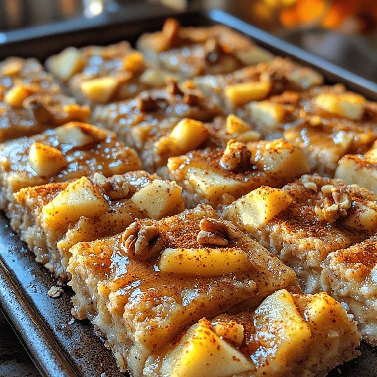 Sweet Apple Oatmeal Squares: The Perfect Snack close up showing texture and detail