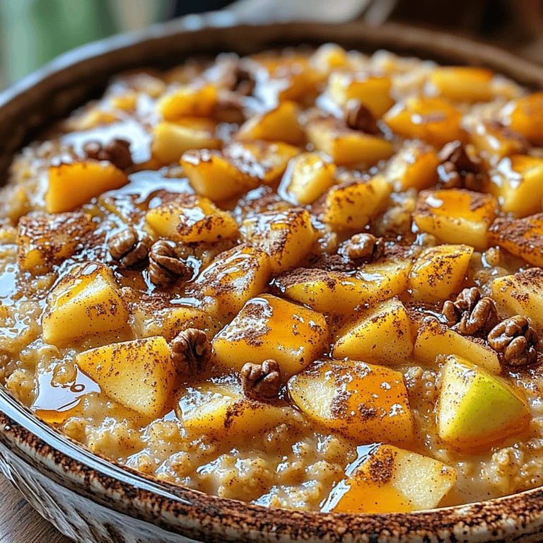 Cozy Apple Cinnamon Oatmeal Bake: A Heartwarming Breakfast Delight close up showing texture and detail