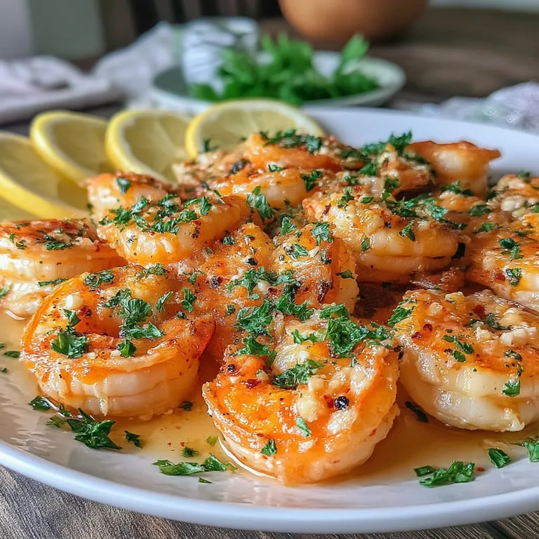 Crispy Garlic Shrimp Delight in the Air Fryer close up showing texture and detail