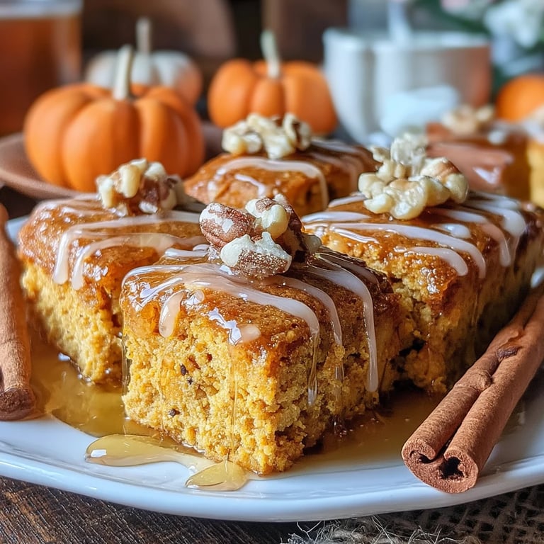 Pumpkin Honey Cake Bars