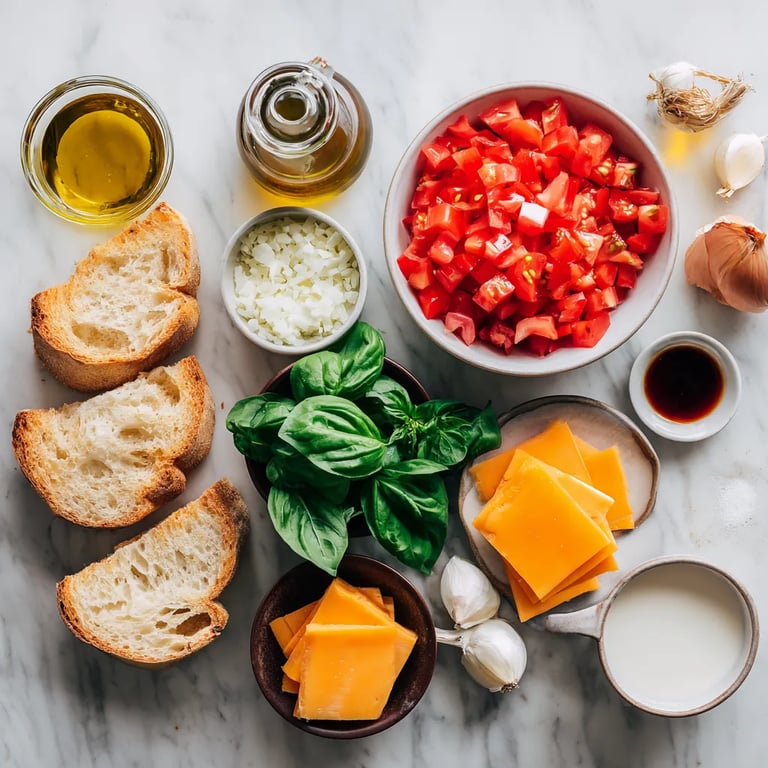 Velvety Tomato Basil Bliss Soup with Crunchy Grilled Cheese Bites