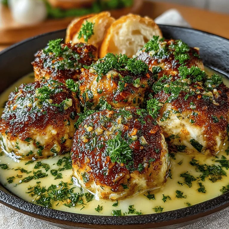 Creamy Garlic Butter Chicken Meatballs