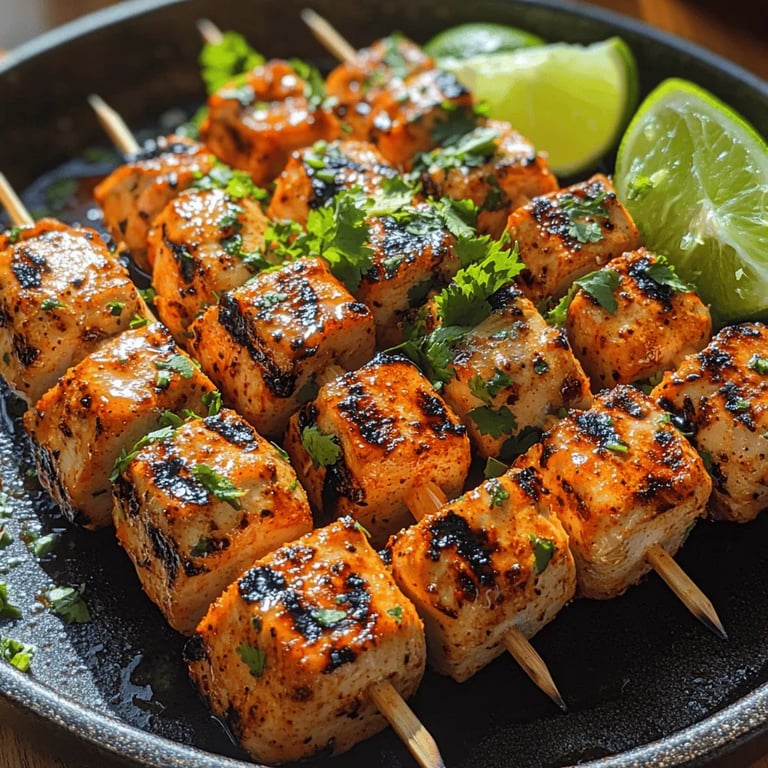 Sizzlin’ Spicy Grilled Chicken Bites Recipe Article close up showing texture and detail
