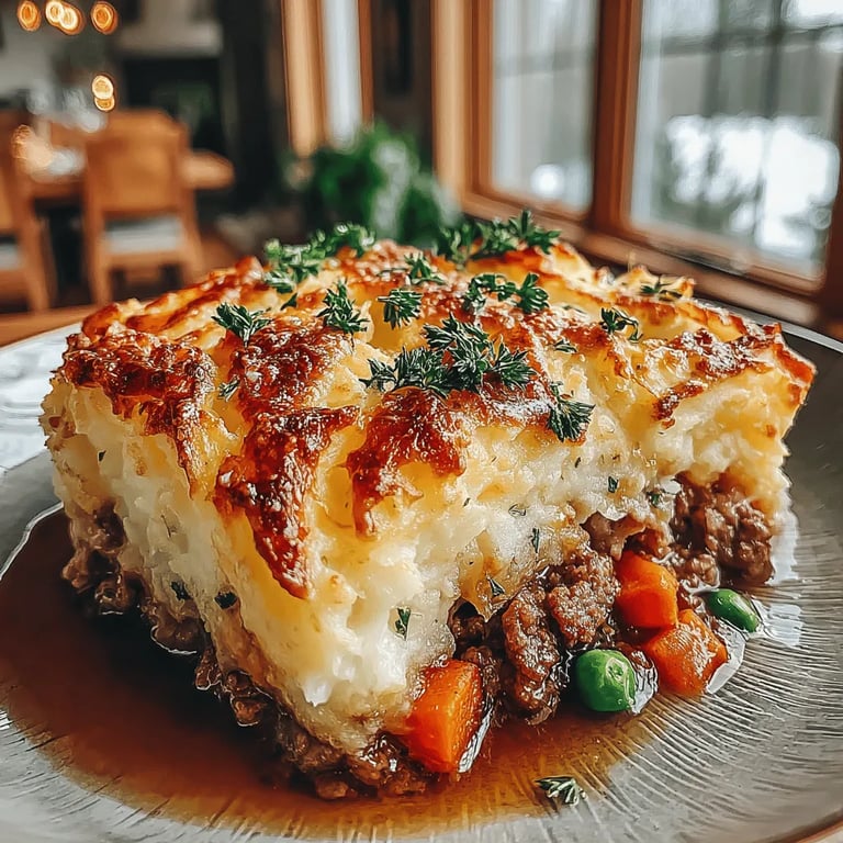 Healthy Turkey and Sweet Potato Shepherd’s Pie close up showing texture and detail