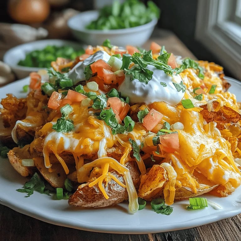 Crunchy Taco Loaded Potato Wedges close up showing texture and detail