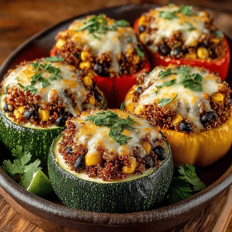 Stuffed Zucchini and Bell Peppers Delight Recipe