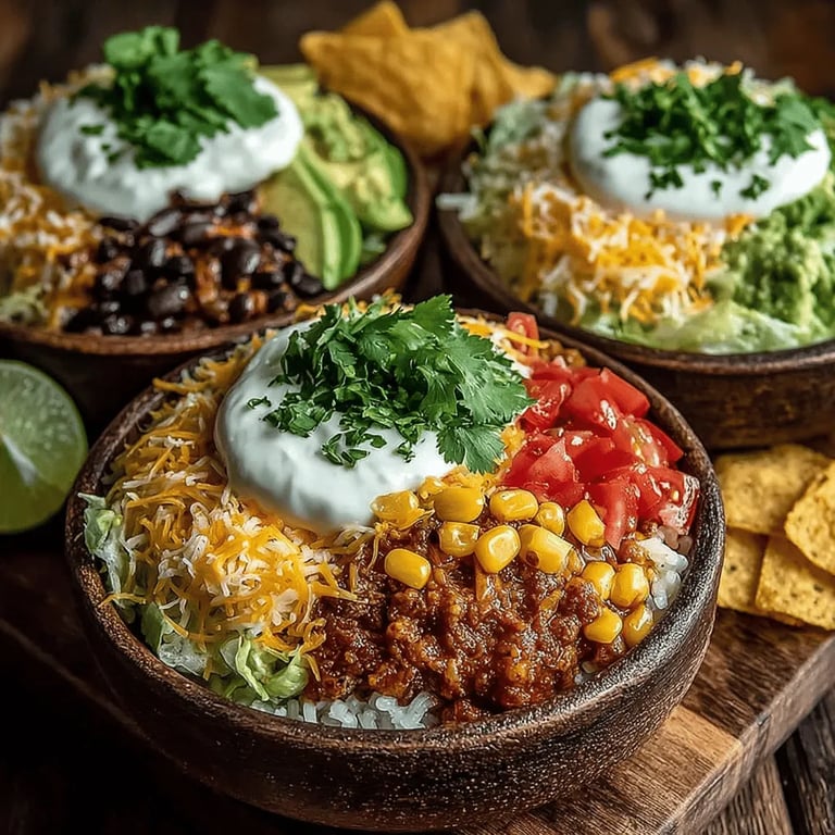 Burrito Bash Bowls close up showing texture and detail