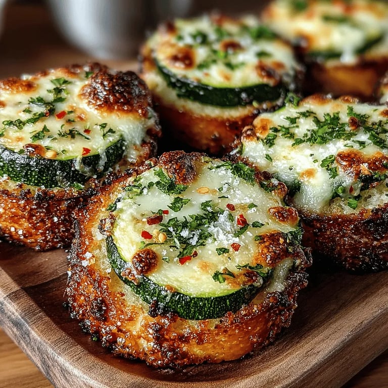 Mini Zucchini Garlic Toast Cups: The Perfect Appetizer close up showing texture and detail