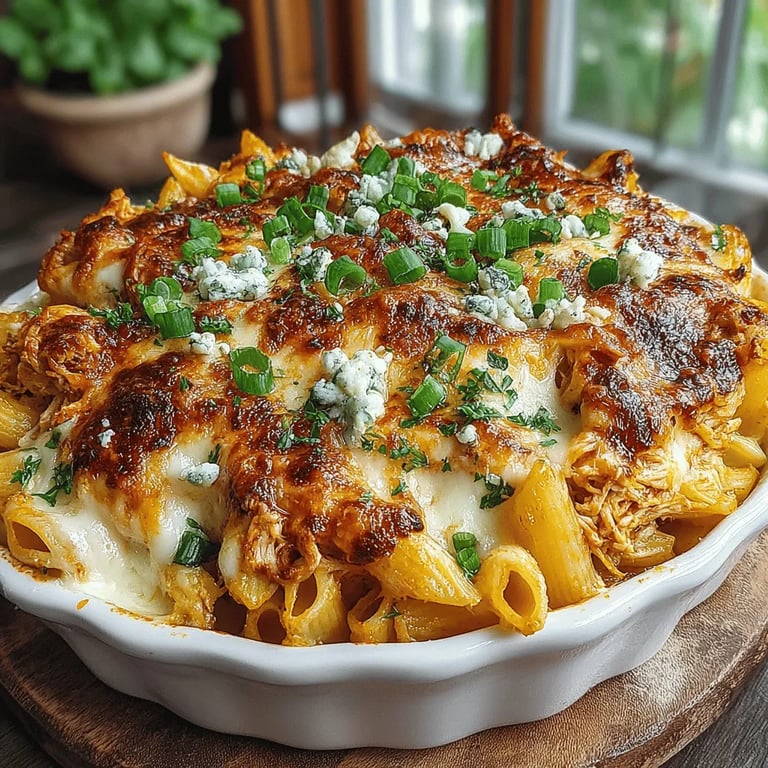 Spicy Cheesy Buffalo Chicken Pasta Bake Recipe