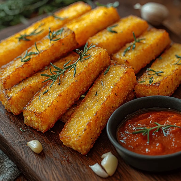 Golden Crispy Polenta Fries: The Ultimate Guide close up showing texture and detail