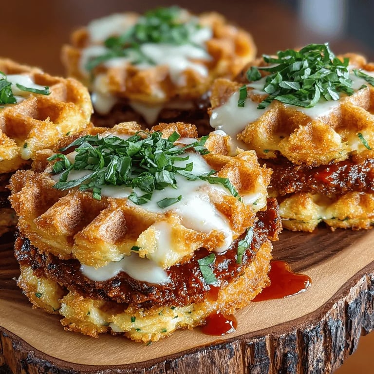 Mini Zucchini Parm Waffle Sliders: A Flavorful Twist on a Classic Favorite close up showing texture and detail