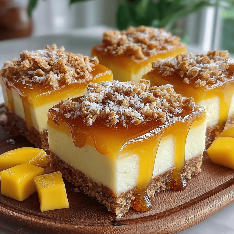 Frosty Honey Mango Bliss Bars: A Refreshing Treat close up showing texture and detail