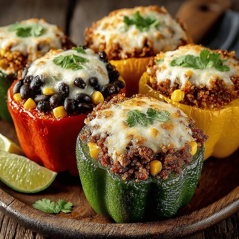 Hearty Turkey and Quinoa Stuffed Peppers: A Flavorful Journey close up showing texture and detail