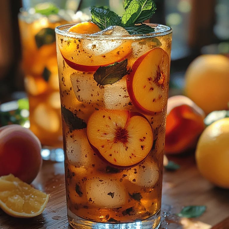 Peachy Green Breeze: A Refreshing Summer Delight close up showing texture and detail
