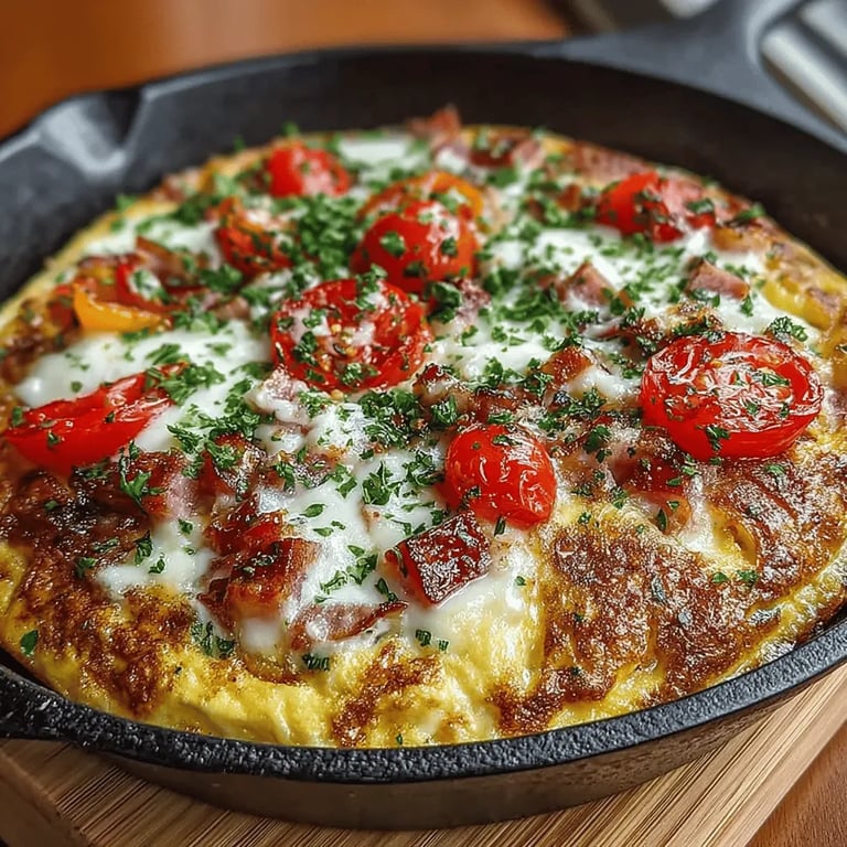 Cheesy Vegetable and Ham Frittata Delight