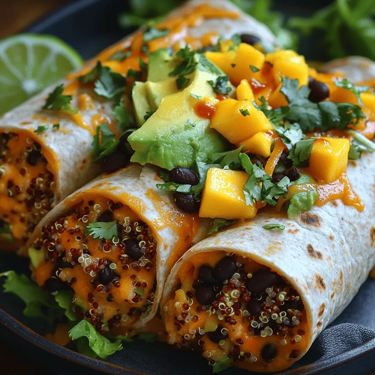 Delightful Chili Mango Crunch Wraps: A Flavorful Fusion of Freshness and Crunch close up showing texture and detail