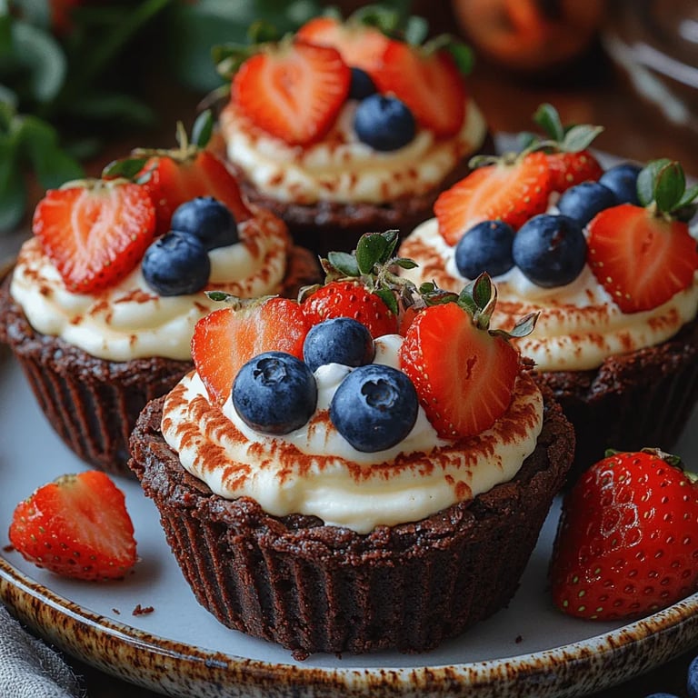 Decadent Mini Cheesecake Brownie Cups Recipe close up showing texture and detail