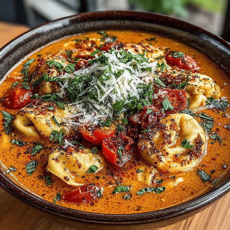 Comfort in a Bowl: Tomato Basil Bliss Tortellini Soup Recipe