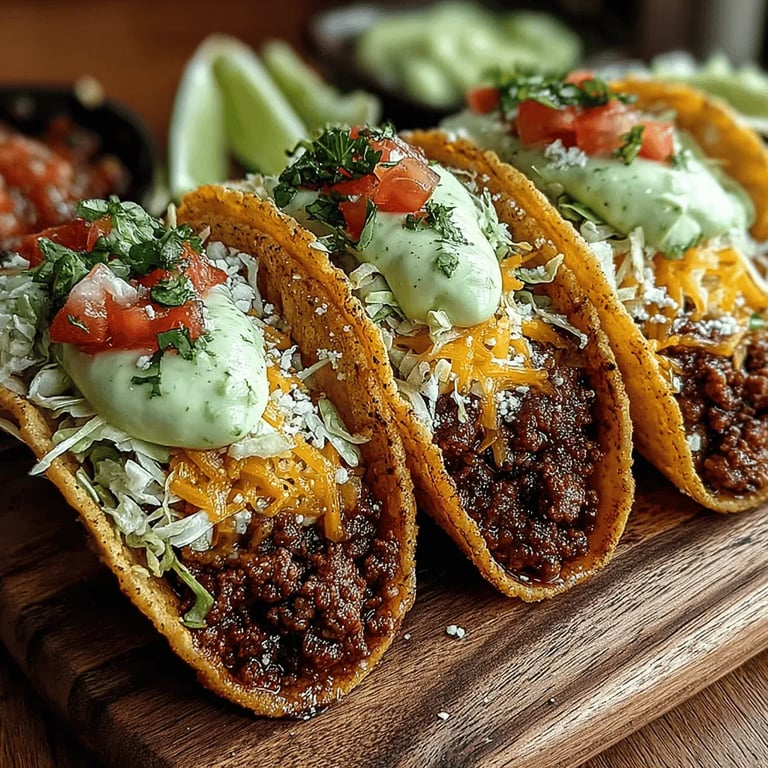 Easy Beef Tacos with Creamy Avocado Sauce