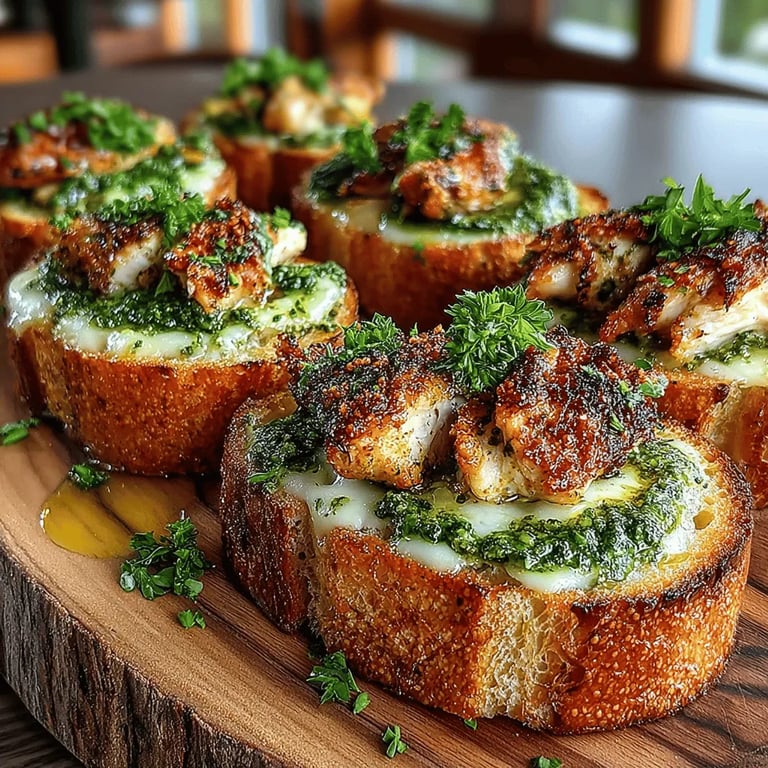 Mini Pesto Chicken Toasts: Your Guide to Perfectly Delicious Appetizers close up showing texture and detail