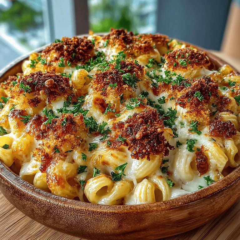 Cheesy Delight: Easy Baked Macaroni and Cheese Casserole close up showing texture and detail
