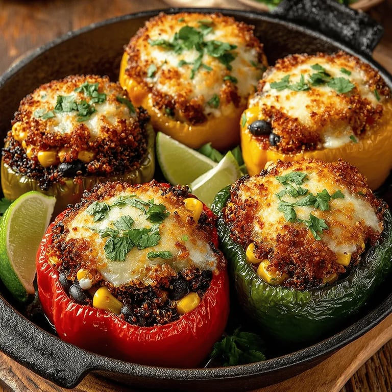 Cheesy Veggie Delight Stuffed Bell Peppers