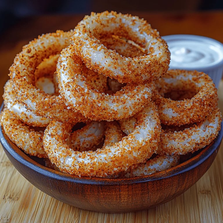 Crispy Onion Rings: Air‑Fried Perfection close up showing texture and detail