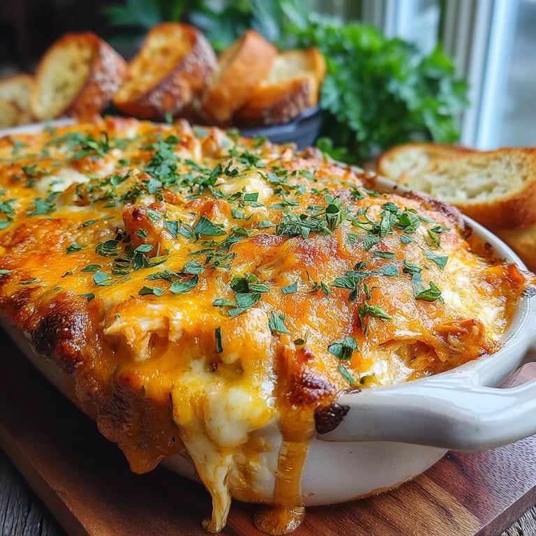 Turkey Chicken Cheddar Bake Deluxe close up showing texture and detail