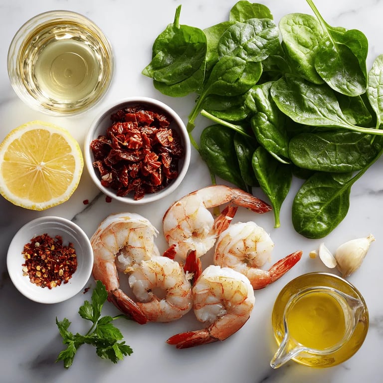 Garlic Shrimp Delight: Quick Skillet Spinach Pasta