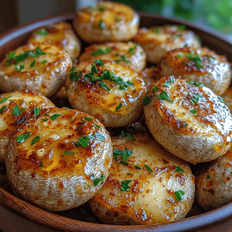 Crispy Garlic Air‑Fried Mushrooms: A Flavorful Delight close up showing texture and detail