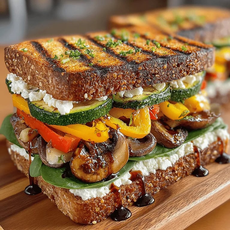 Sizzling Grilled Veggie Hummus Sandwich: A Flavorful Delight