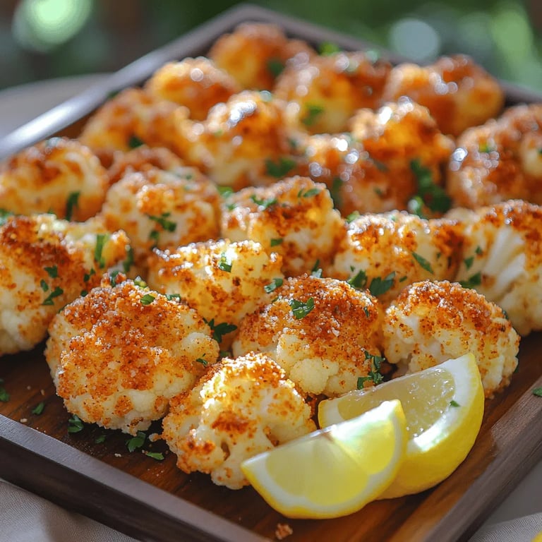 Air Fryer Crispy Cauliflower Delight: A Flavorful and Healthy Snack close up showing texture and detail