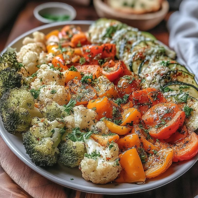 Herb Roasted Air Fryer Vegetable Medley: A Delicious and Healthy Side Dish close up showing texture and detail