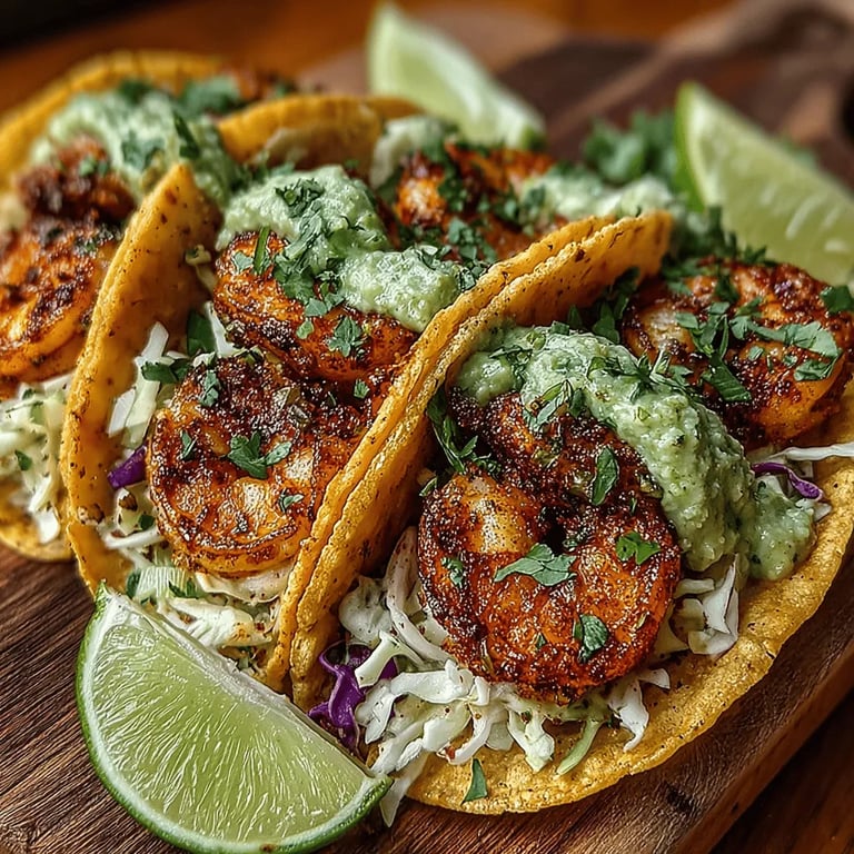 Zesty Quick Shrimp Tacos with Avocado Cream
