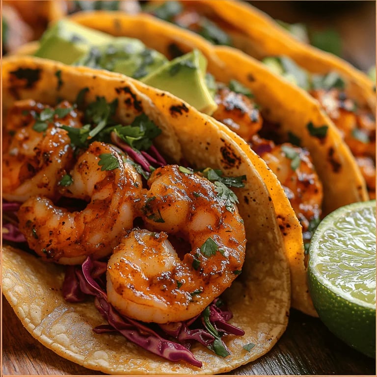Smoky Chipotle Shrimp Tacos: A Delightful Culinary Journey close up showing texture and detail