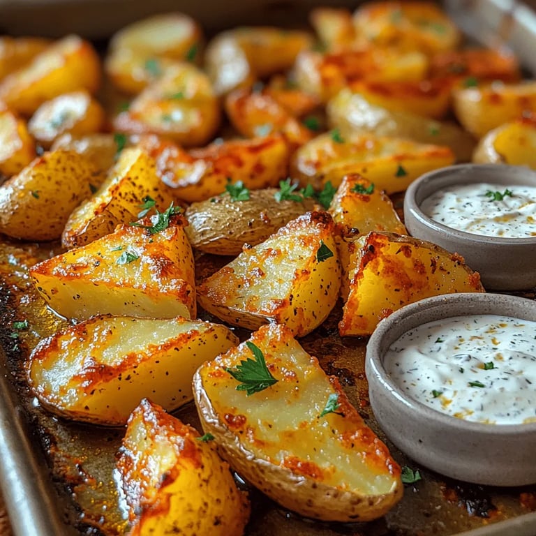 Crispy Ranch Potato Wedges: Perfecting the Recipe close up showing texture and detail