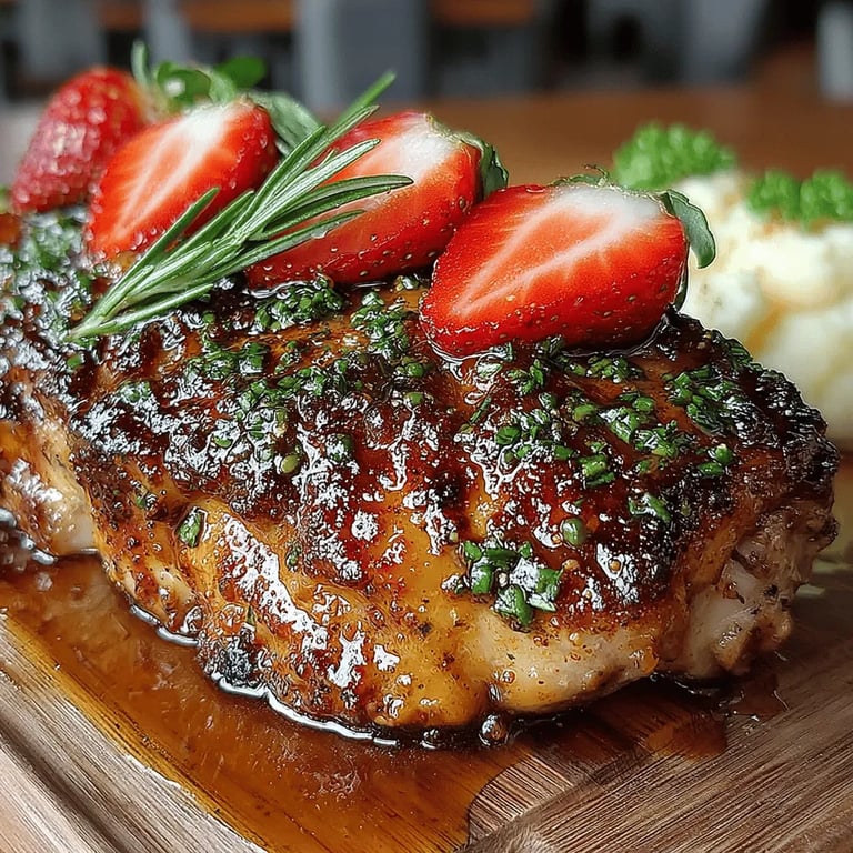 Strawberry Glazed Turkey Delight: A Culinary Journey of Flavor close up showing texture and detail