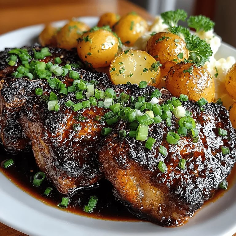 Sweet & Savory Honey Garlic Pork Chops with Roasted Potatoes