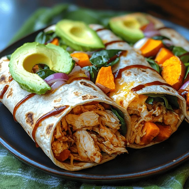 Savory BBQ Chicken and Sweet Potato Wraps: Your Complete Guide to Deliciousness close up showing texture and detail