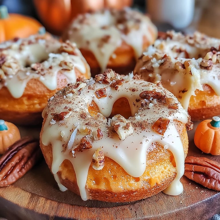 Pumpkin Pie Breakfast Donuts close up showing texture and detail