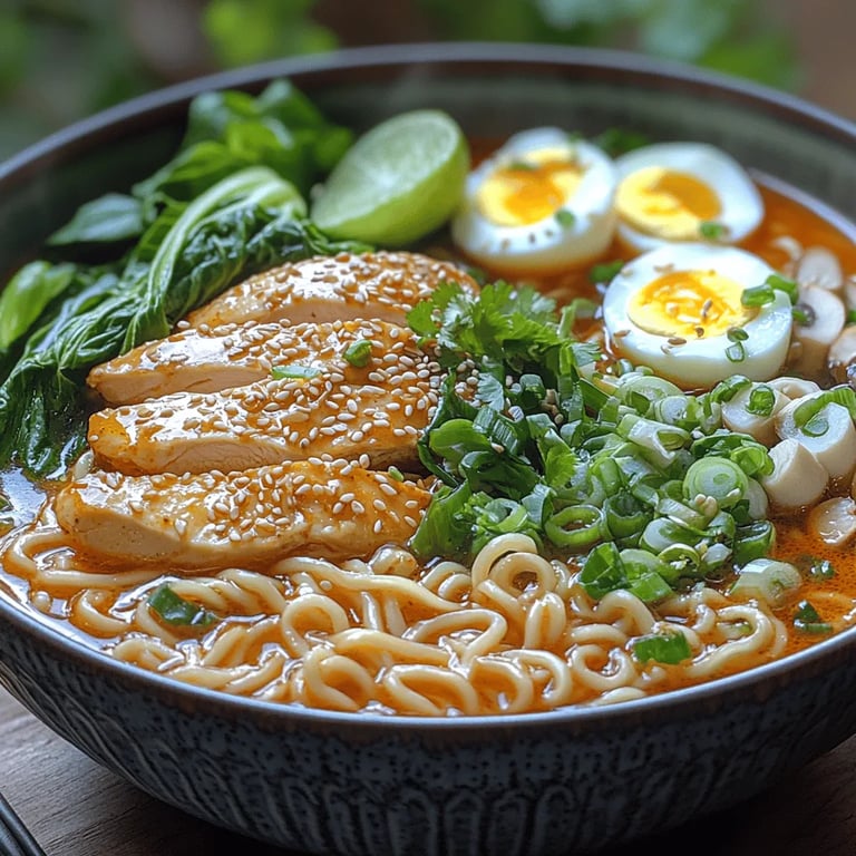 Spicy Asian Chicken Ramen Noodle Bowl Recipe