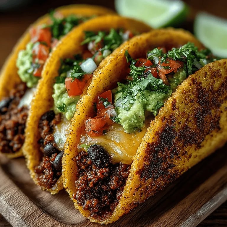 Zesty Turkey Tacos close up showing texture and detail