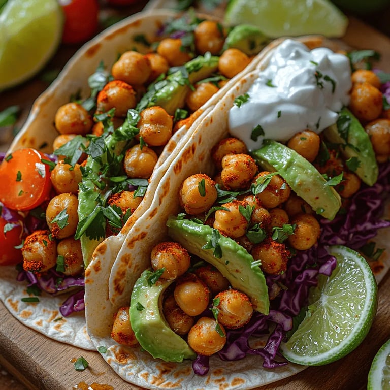 Zesty Spicy Lime Chickpea Street Wraps - finished dish