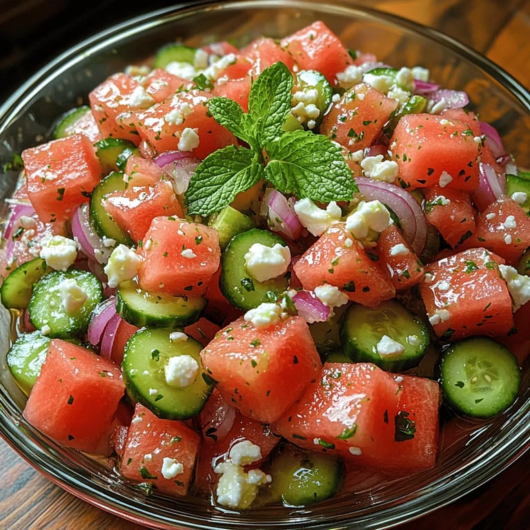 Watermelon Mint Sparkle Salad: A Refreshing Delight for Summer Gatherings