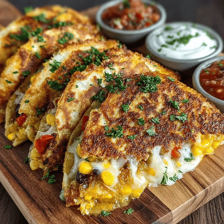 Quick Veggie-Stuffed Quesadillas Recipe close up showing texture and detail