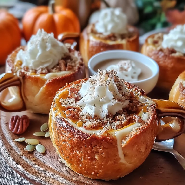 Pumpkin Crunch Toast Cups close up showing texture and detail
