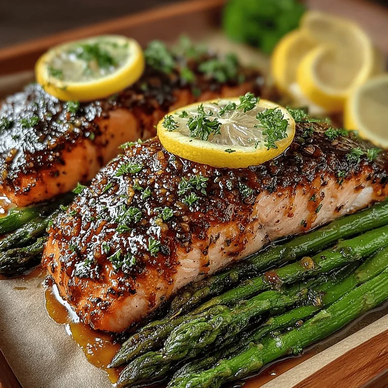 Quick Honey Mustard Salmon & Asparagus Delight