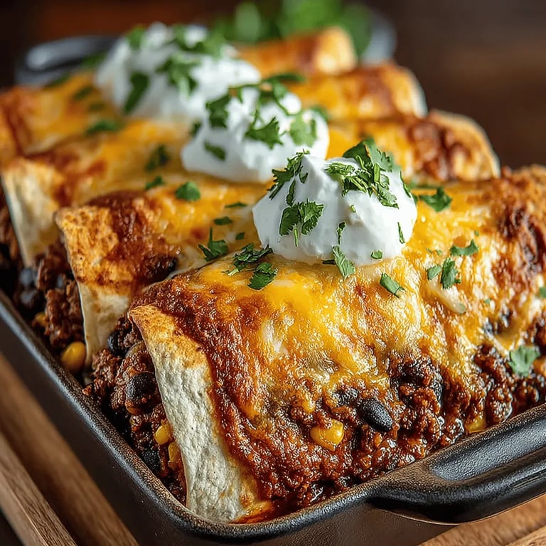 Cheesy Beefy Delight Enchiladas: A Culinary Journey to Flavor Town close up showing texture and detail